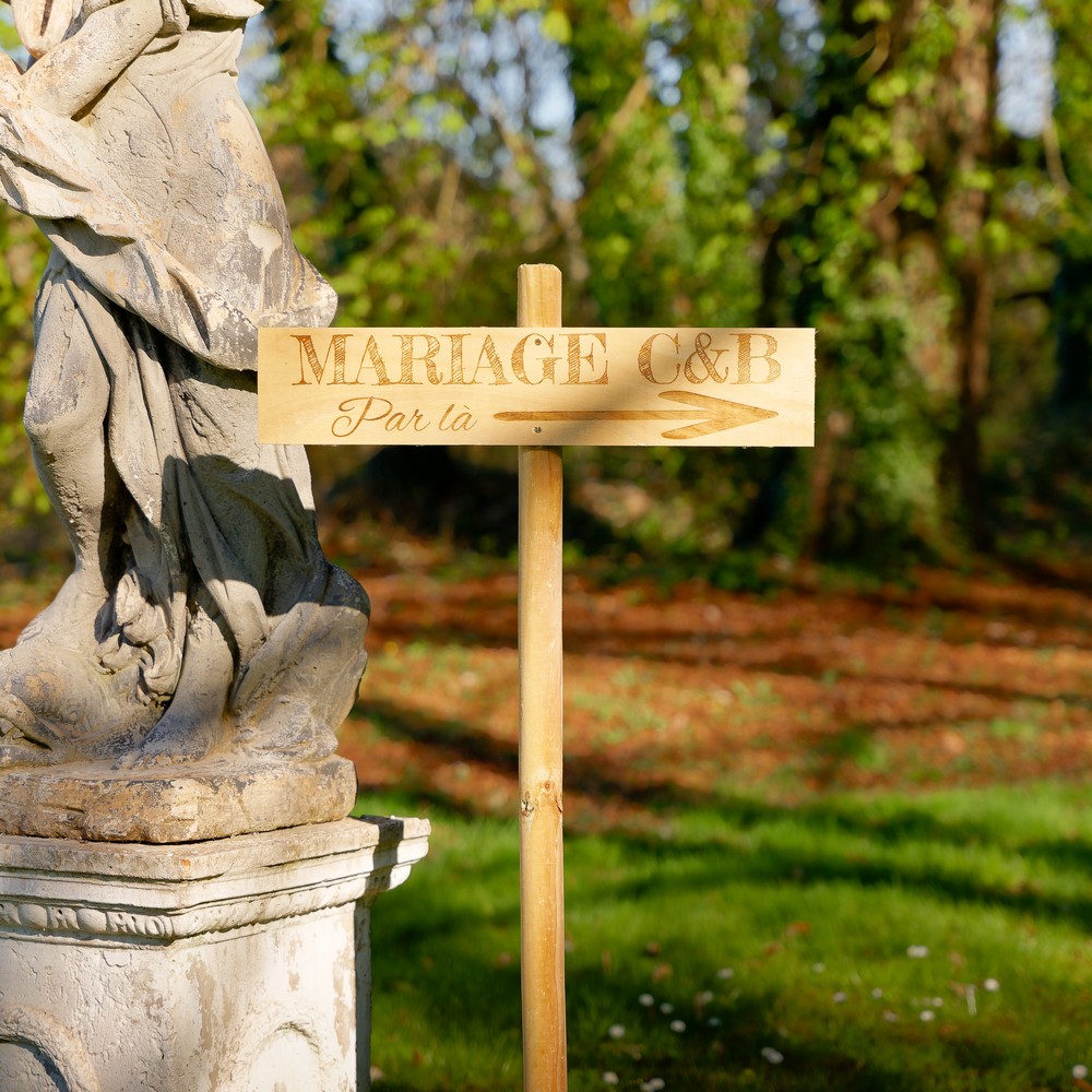 Mise en situation Pancarte signalétique Mariage